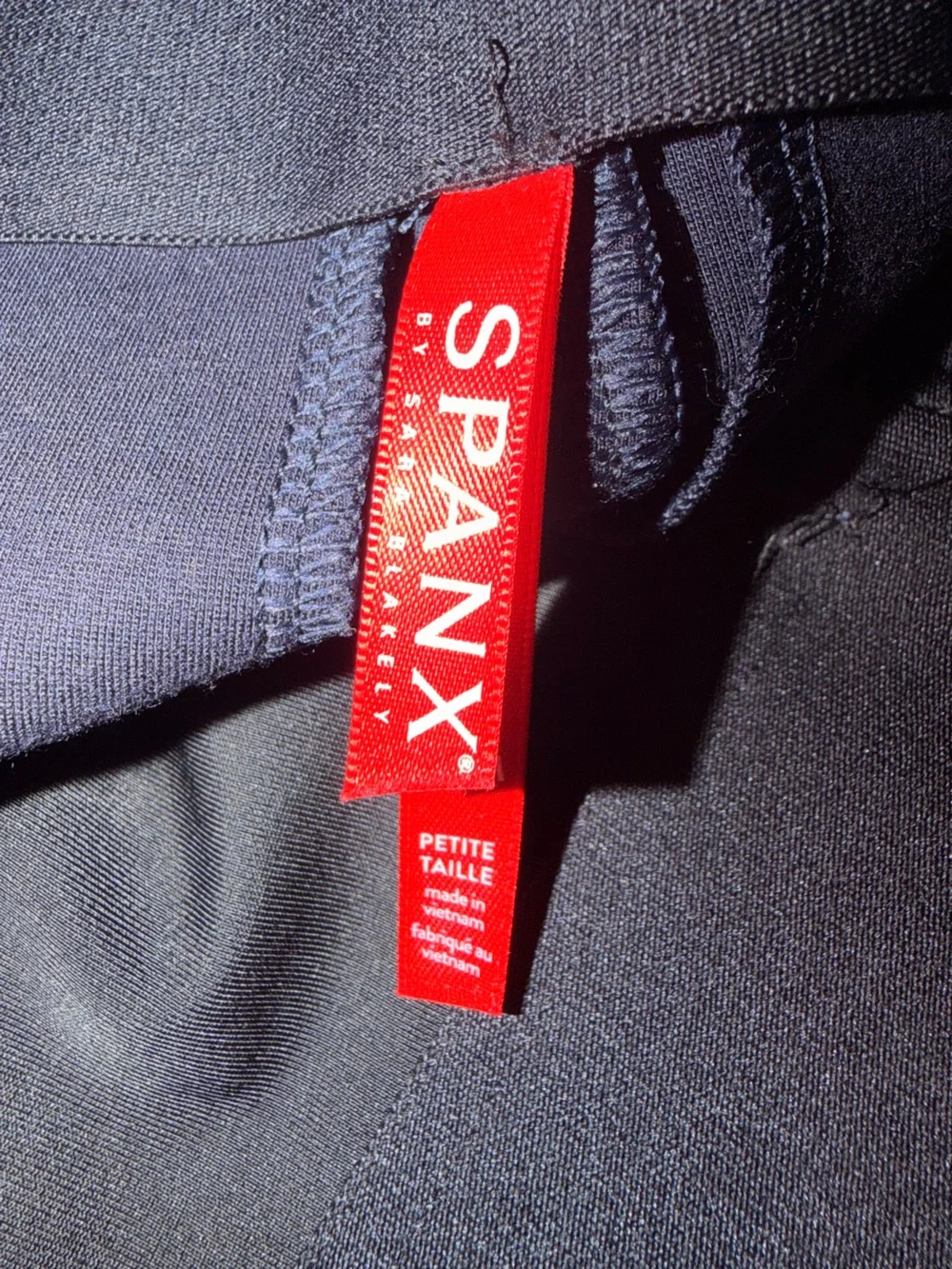 SPANX Navy Wide-Leg Pants with White Side Stripe